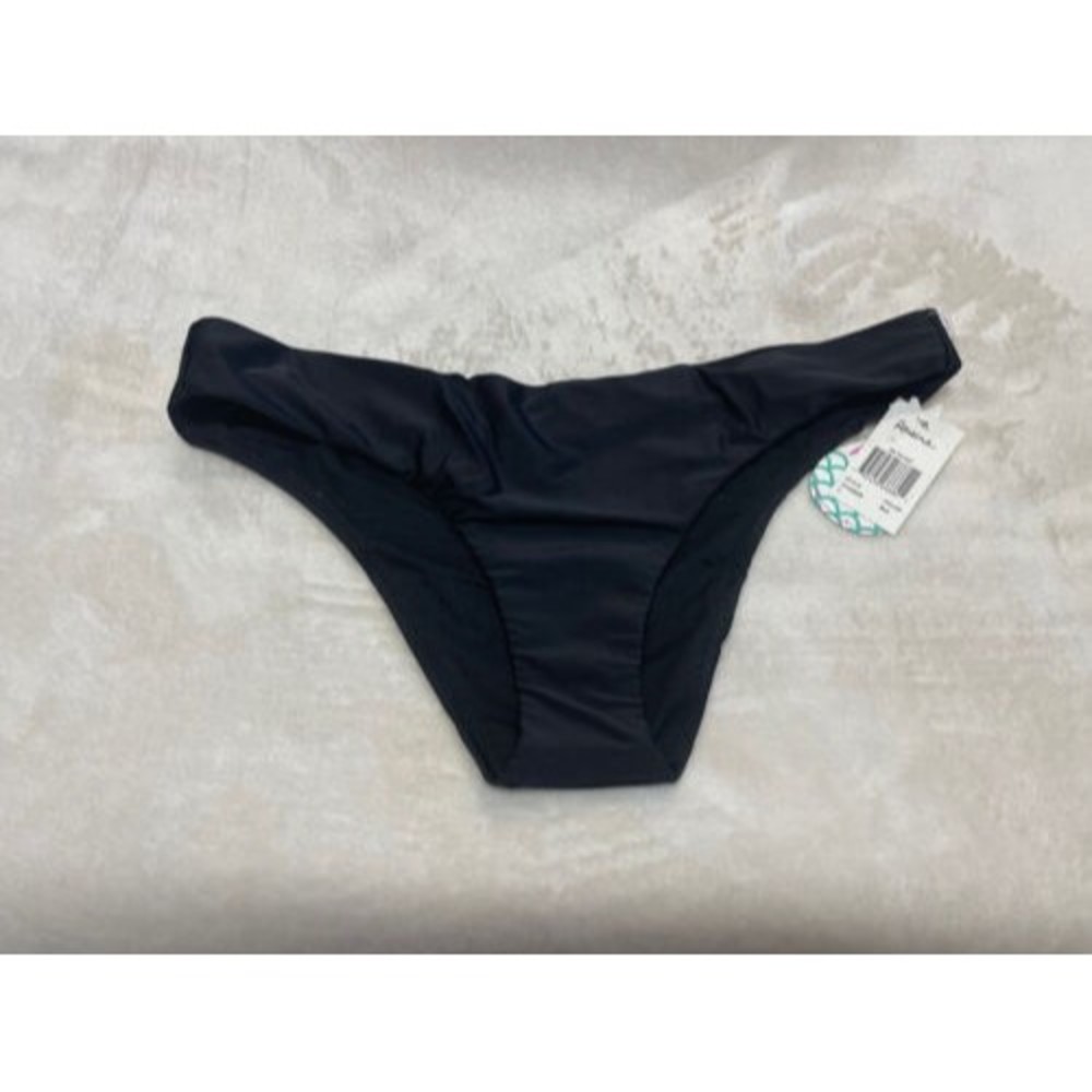Raisins Women's Solid Black Bikini Bottom $38 Cheeky Hipster Large